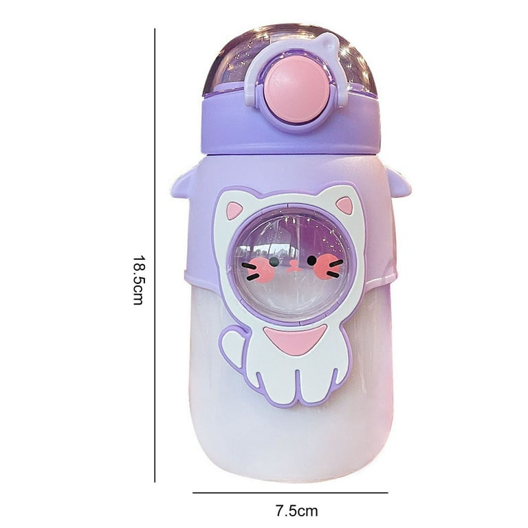 Cute Cartoon Kids Water Bottle For School Plastic Bottles For Drinks  Transparent Trinkflasche Mist Spray Bottle With Straw - Water Bottles -  AliExpress