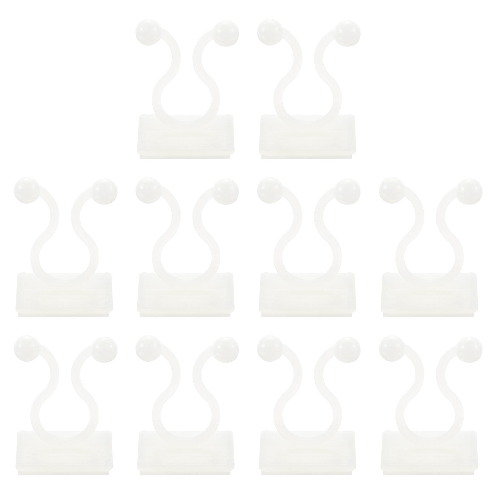 Unique Bargains 100pack Plant Climbing Wall Fixture Clips, Self-Adhesive Hooks (White, 9.5mm)