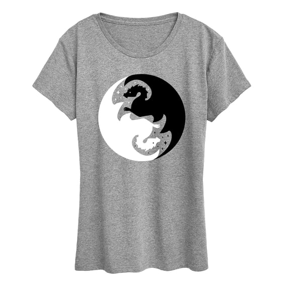 Instant Message - Yin Yang Dragons Short Sleeve Graphic T-Shirt