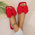 thumbnail image 6 of Agkizg Womens Indoor Outdoor Slides, Beach Walking Sandals, Squares Toe Flat Slide Sandals Bow Decorative Casual Indoor Outdoor Summer Daily Slippers, 6 of 7