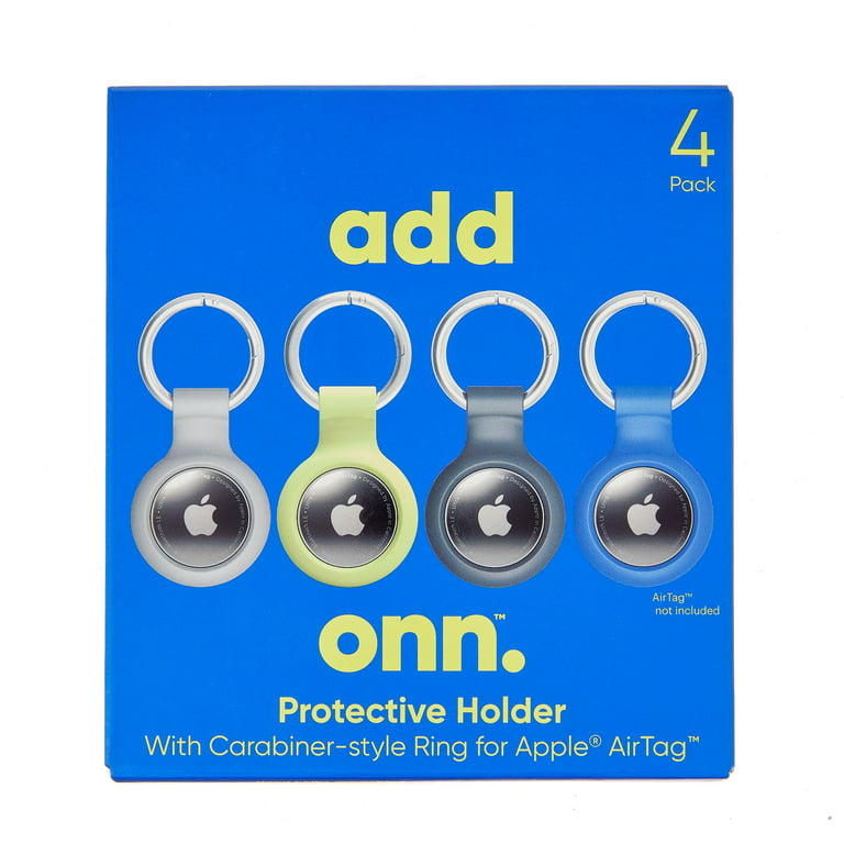 Multi Onn. Apple Carabiner-Style Silicone, for with Ring AirTag, Count Holder 4 Protective Colors,