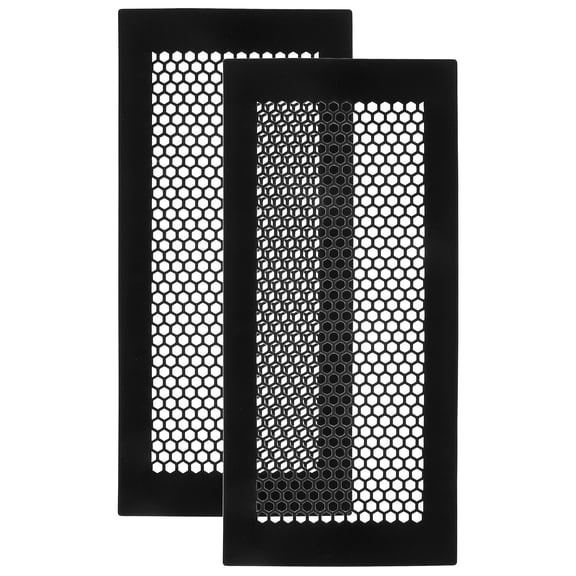 LOLIPPYY 2Pcs Silicone Floor Vent Cover 4x10 Black Non Slip Mesh Airflow Deflector for Home Vent Registers
