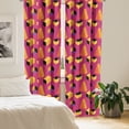 thumbnail image 3 of Ambesonne Abstract 4-Panel Curtains, Summer Tone 80's Geometric, 56"x63", Orange and Fuchsia, 3 of 4