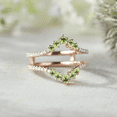 thumbnail image 3 of Unique Peridot Ring Enhancer- Double Curved Wedding Band Promise Custom Birthstone Ring- IN 14K Rose Gold Vermeil, 3 of 5