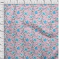 thumbnail image 3 of oneOone Polyester Lycra Fabric Watercolor Leaves & Peony Floral Decor Fabric Printed BTY 56 Inch Wide, 3 of 4