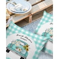 thumbnail image 3 of Outdoor Throw Pillow Cover Teal Green and White Buffalo Plaid Car Waterproof Cushion Covers 2 Pack Spring Sunflower Daisy Pillow Cases Home Decoration for Patio Garden Couch Sofa, 3 of 7