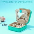 thumbnail image 4 of IEFSHINY Travel Jewelry Box for Women Portable Travel Essentials Small Jewelry Box Initial Organizer With Mirror Gifts for Women Girlfriend Wife Mother Daughter, 4 of 7