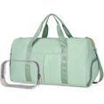 thumbnail image 1 of Bolsa de gimnasio pequeña para mujer con bolsillo mojado, compartimento para zapatos, bolsa de viaje, bolsa de transporte, bolsa de fin de semana para mujer (negro), 1 of 5
