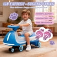 thumbnail image 3 of 12V Electric Wiggle Car, Powered Ride on Toys for Kids with Flashing PU Wheels, Bluetooth Music, 2-in-1 Swing Car Kids Electric Vehicles for Boys Girls Ages 3+, Blue, 3 of 11