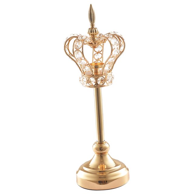 candeliere de cristal candeliere Decoración de hierro dorado Decoración de de Navidad para bodas L Soledad Crown Candlestick Decor