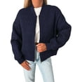 thumbnail image 2 of Womens Jackets Spring Fashion Cute Jacquard Coats Zip Up Jackets Dressy Casual Dark Blue S, 2 of 9