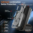 thumbnail image 2 of Magnetic Case for iPhone 16 Pro Max with 360 Rotating Stand,Compatible with Magsafe,Military Grade Protection,Shockproof Case with Kickstand & Ring Stand Heavy Duty Phone Cover,Gray, 2 of 7