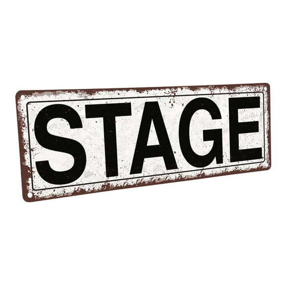 Stage 4"x12" Metal Sign, Wall Décor for Home and Office