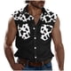 thumbnail image 2 of Camiseta sin mangas con cuello vuelto para hombre, estilo informal, con estampado del Día de la Independencia, cuello vuelto, sin mangas, bolsillos, deportiva, de poliéster, 2 of 5