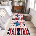 thumbnail image 5 of Independence Day Washable Runner Rugs 2'x6', 250th Years American Flag Red Blue Star Fireworks Low Pile Throw Entryway Rug Non-Slip Sturdy Edge Binding Carpet for Indoor Bedside Entrance Bedside, 5 of 9