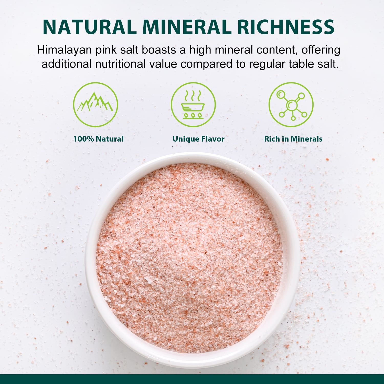 Soeos Fine Grain Himalayan Pink Salt, 900g/ 31.7oz