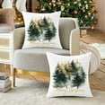 thumbnail image 4 of Christmas Pillow Covers 18x18 Inch Set of 2 Black Gold Merry Christmas Xmas Tree Rustic Decorative Throw Pillows Covers Winter Holiday Decor for Couch Sofa, 4 of 6