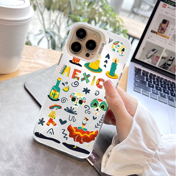 Muestra tu personalidad: obra de arte llamativa, envoltura de teléfono plateada colorida y esmerilada de doble capa para iPhone 15 Pro Max 14 13 12 Pro 11
