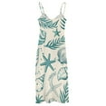 thumbnail image 5 of Beach Seashell Starfish Design Sleeveless Dress Woman Fashion Long Dresses Women's Summer Suit Dress 2025, 5 of 7