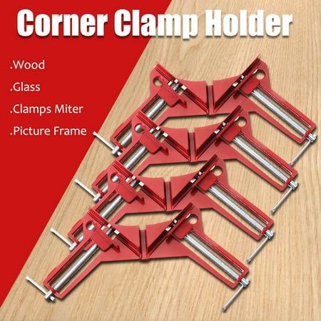 4Pcs 3 inch/75mm 90 Degrees Right Angle Corner Clamp Aluminum Alloy, Miter Picture Photo Frame Corner Clamp Holder, Glass Holder, DIY Woodworking Hand Tool for Wood