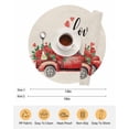 thumbnail image 6 of 13 Inch Round Placemats Set of 4, Valentines Day Non Slip Heat Insulation PP Table Mats, Red Truck Rose Flowers Farmhouse Beige Washable Place Mats for Kitchen Dining Party Table Decor, 6 of 7