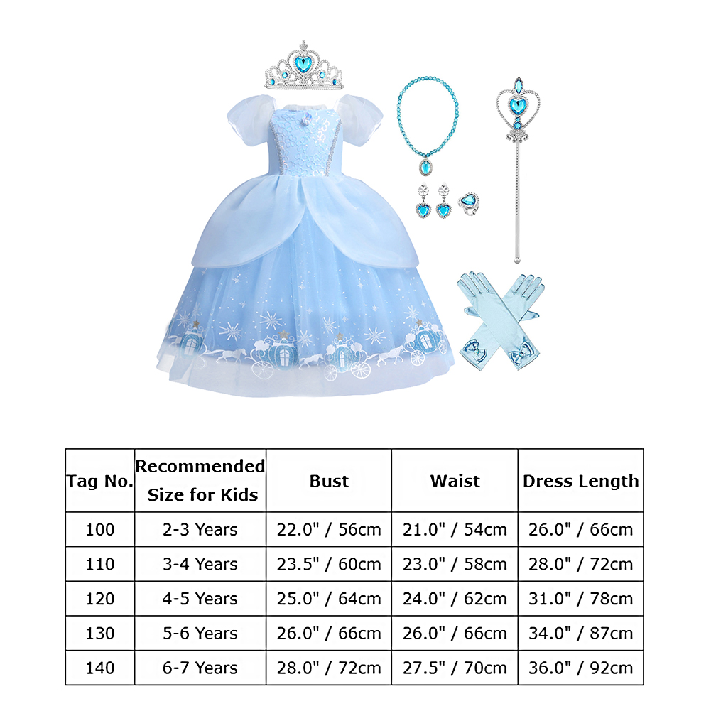 Ibtom Castle Cinderella Princess Costume Dress with Accessories, 4-5T photo 5