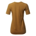 thumbnail image 3 of A2Y Women's Basic Solid Premium Cotton Short Sleeve Crew Neck T Shirt Tee Tops Coffee L, 3 of 6