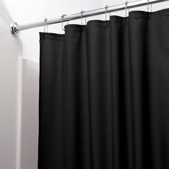 Vinyl Shower Curtain Liner with Rustproof Metal Grommets for Bathroom Showers and Bathtubs – Waterproof Shower Liner – 70 x 72 Black