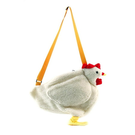 Yucurem 4pcs Cute Cartoon Chicken Shaped Kids Fleece Crossbody Bag for Autumn Winter