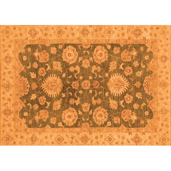 Ahgly Company Indoor Rectangle Abstract Orange Modern Area Rugs, 2' x 3'