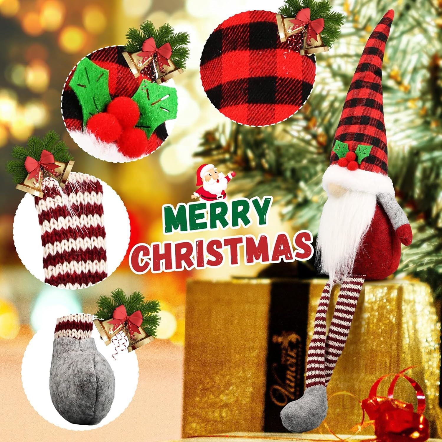 Christmas Red Cardinal Gnomes Decorations for Home, Indoor, Office- Xmas Gnomes Plush Doll - Christmas Elf Decoration Swedish Tomte - Red Cardinal Decor for Table - Gnomes Gifts for Women