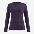 thumbnail image 7 of cocolona Womens Fall Sweater Plus Size Long Sleeve Decorative Buckle Crew Neck Sweaters, 7 of 7