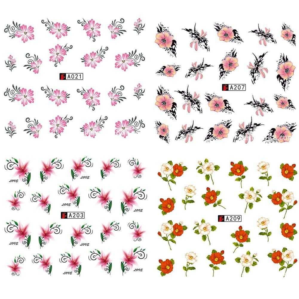 Hot nail sticker Watermark nail applique Artificial flower nail applique decoration Manicure Manicure sticker V0W4