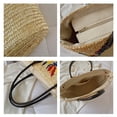 thumbnail image 4 of Bolso de playa de paja, bolso de hombro tejido, bolso de mano de verano, bolso de hombro con asa superior tejida para mujeres y niñas, vacaciones y viajes, 4 of 7