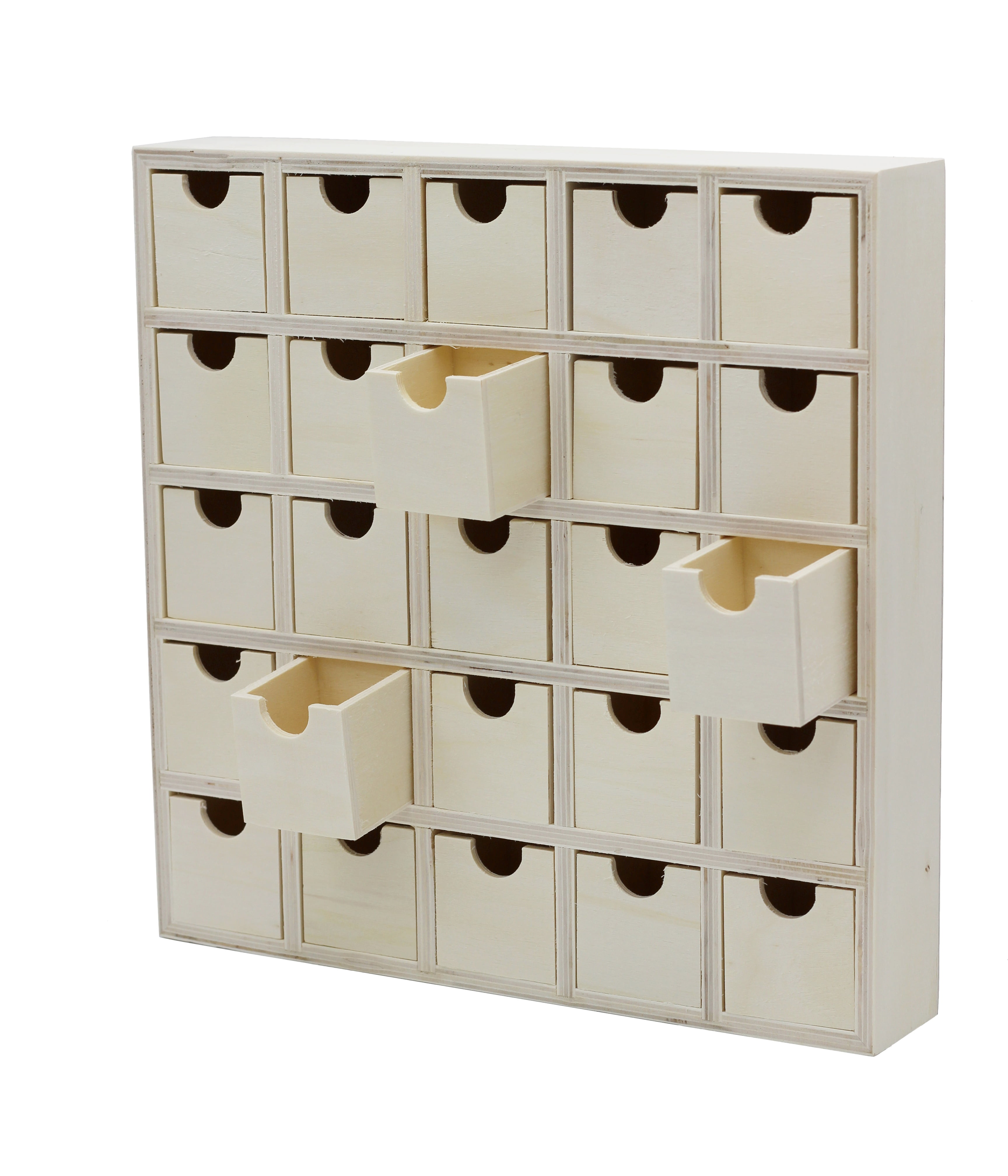 25 Drawer Wooden Advent Calendar, DIY Unfinished Storage Box, Ready to  Decorate, Pre Assembled, Storage Organizer - Walmart.com