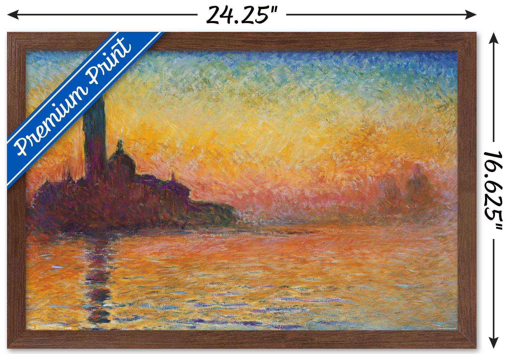 San Giorgio Maggiore At Dusk by Caude Monet Wall Poster, 14.725" x 22.375", Framed