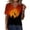Orange, variant on Halloween Shirts for Women Bloody Splatter Graphic Funny Casual Loose V-Neck Short Sleeve Tops,Orange(XXXL)