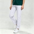 thumbnail image 2 of TFEOQRY Womens Scrub Pants with Pockets Elastic Waist Drawstring Soilid Color Straight Pants for Daily Work Wear, 2 of 7