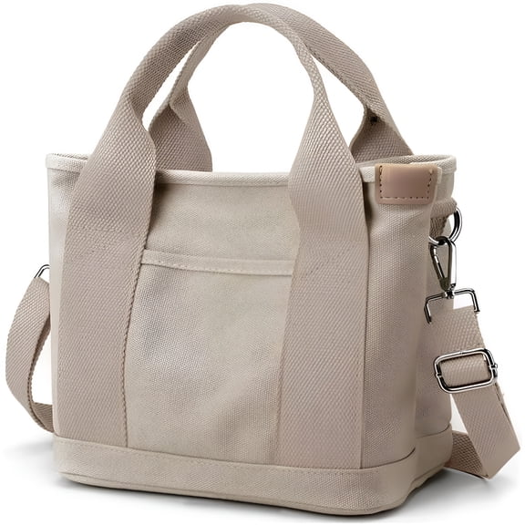 GASTROPOD Small Tote Bag with Zipper for Women, Canvas Crossbody Shoulder Bag Satchel