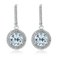 thumbnail image 2 of Gem Stone King 11.69 Ct Round Sky Blue Topaz 925 Sterling Silver Earrings, 2 of 3