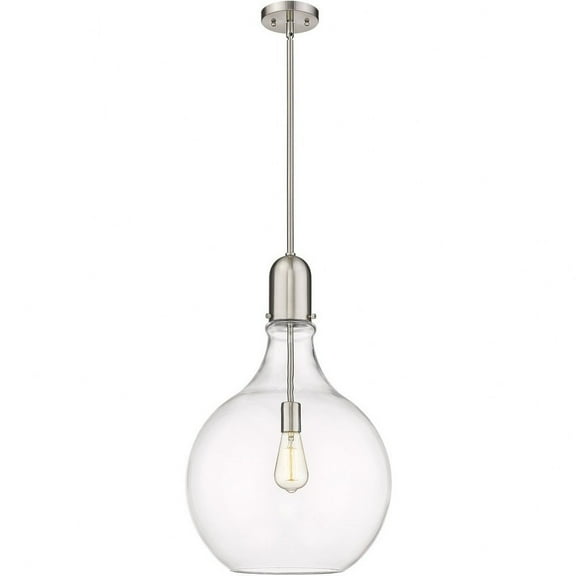 492-1S-SN-G582-16-LED-Innovations Lighting-Amherst - 1 Light Pendant In Industrial Style-24.75 Inches Tall and 15.75 Inches Wide Brushed Satin Nickel