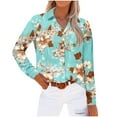 thumbnail image 4 of Royisotas Fall and Winter Women's Tops Casual Collared Floral Long Sleeve Women's Button Down Shirts Vintage Fitted Black Soft Button up Shirts, 4 of 5