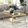 thumbnail image 2 of Evelyn&Zoe Alexis 32" Wide Square Coffee Table, Brass, 2 of 9