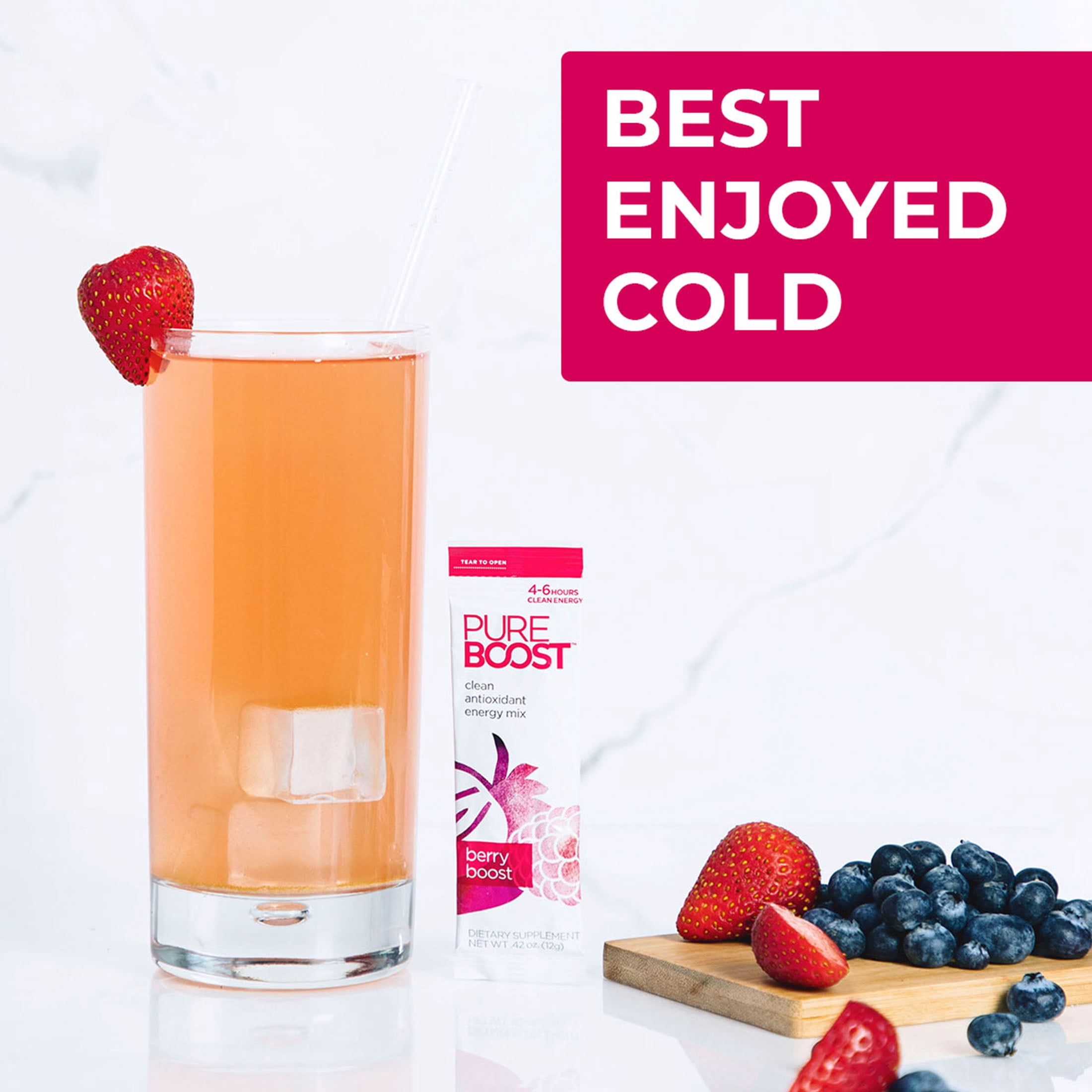 Pureboost Clean Antioxidant Energy, Berry Boost, 6 Ct, Powder Packet Drink  -Beverage Hydration -Mix - Walmart.com