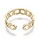thumbnail image 2 of Brass Cuff Finger Rings Open Rings Nickel Free Curb Chain Shape Real 18K Gold Plated US Size 6(16.5mm), 2 of 3