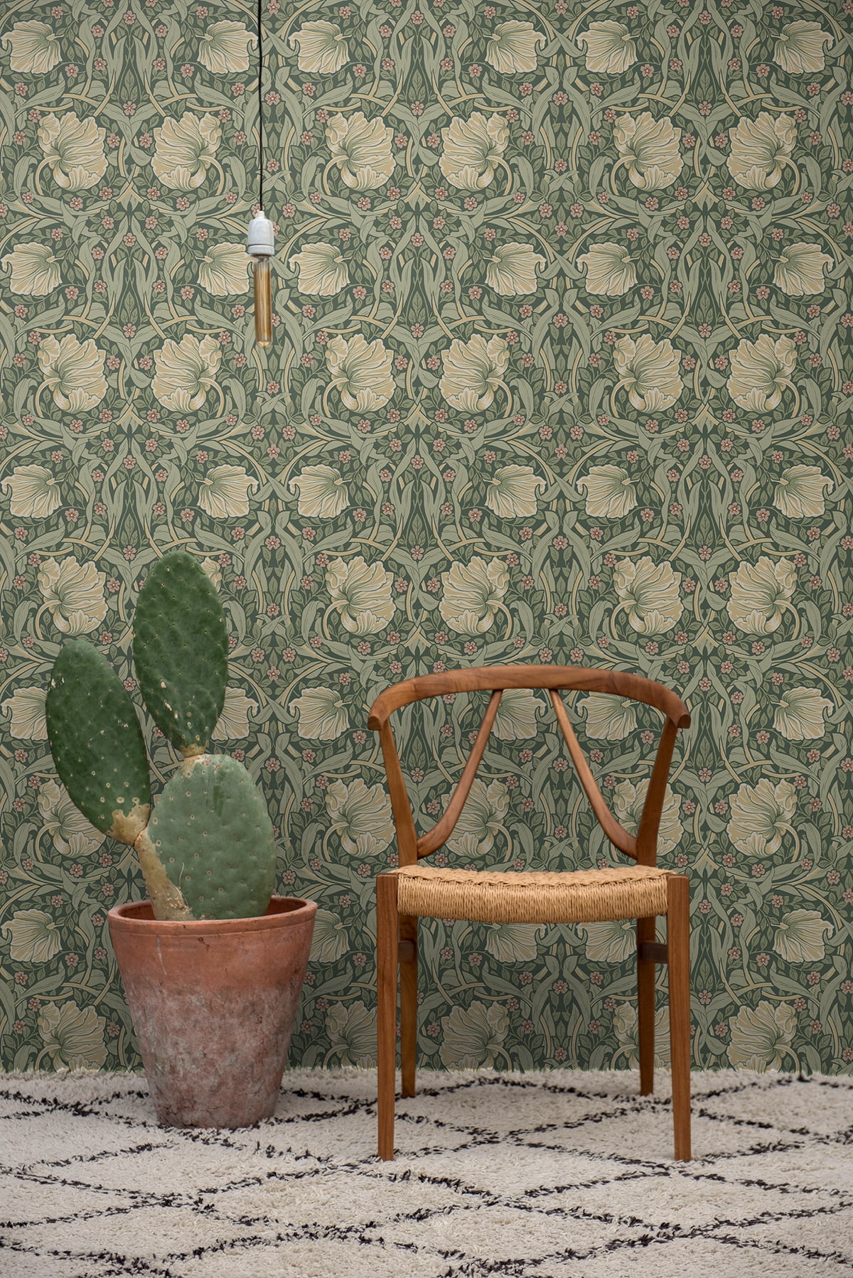 NextWall Gardenia & Sage Pimpernel Floral Peel and Stick Wallpaper