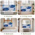 thumbnail image 6 of Blue Geometric Tier Curtains, Gradient Abstract Contemporary Solid Light Filtering Kitchen Curtains, 2Pcs Rod Pocket Half Window Treatments Panels for Sink Cafe Cabinet Camper 27.5x24 Inches, 6 of 9