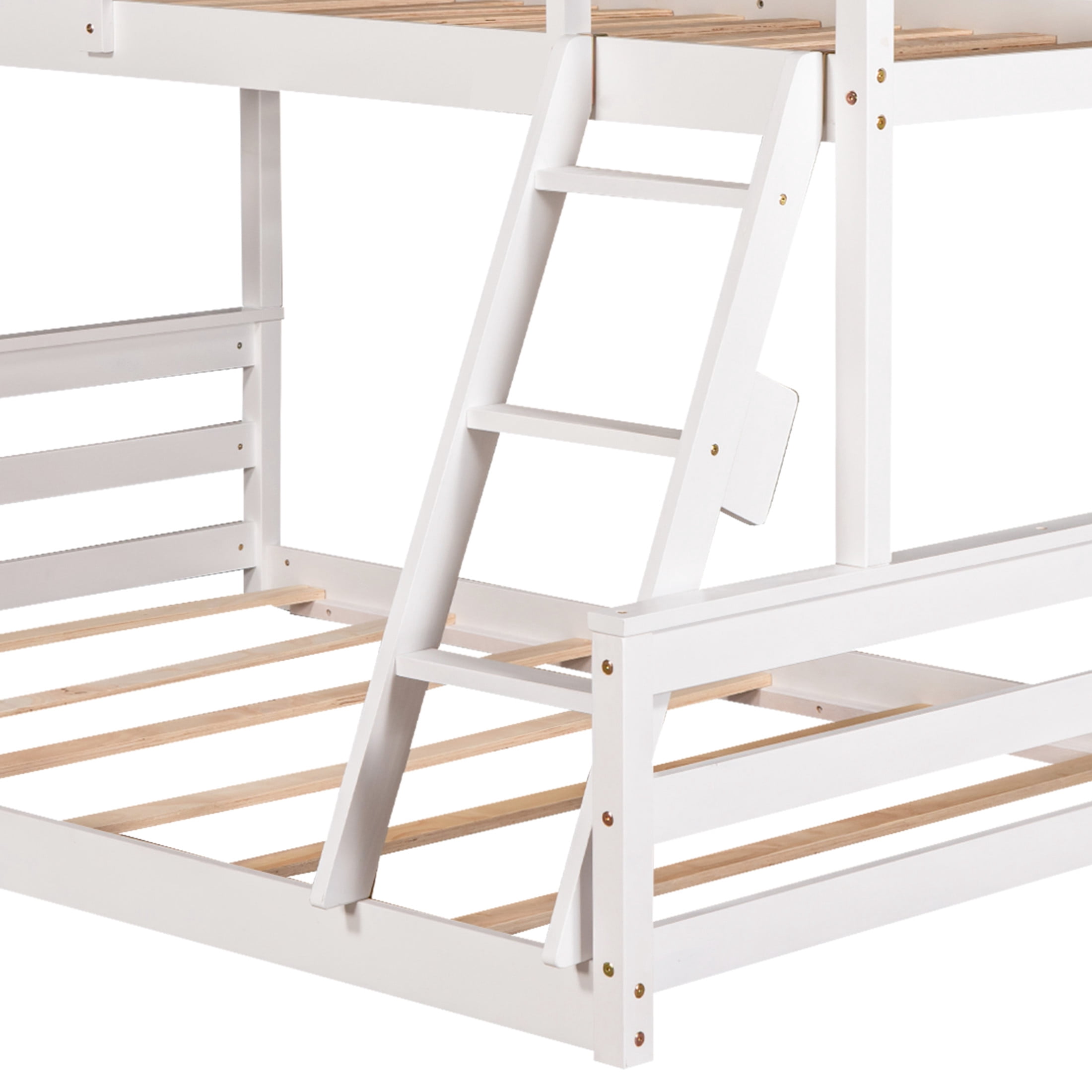 Noble House Flora Twin over Full House Bunk Bed with Ladder, Convertible 2-in-1 Design, Space Saving, White