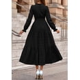 thumbnail image 4 of Vestido PRETTYGARDEN Maxi Negro de Manga Larga con Escote en V XL, 4 of 8
