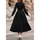 thumbnail image 4 of Vestido PRETTYGARDEN Maxi Negro de Manga Larga con Escote en V XL, 4 of 8